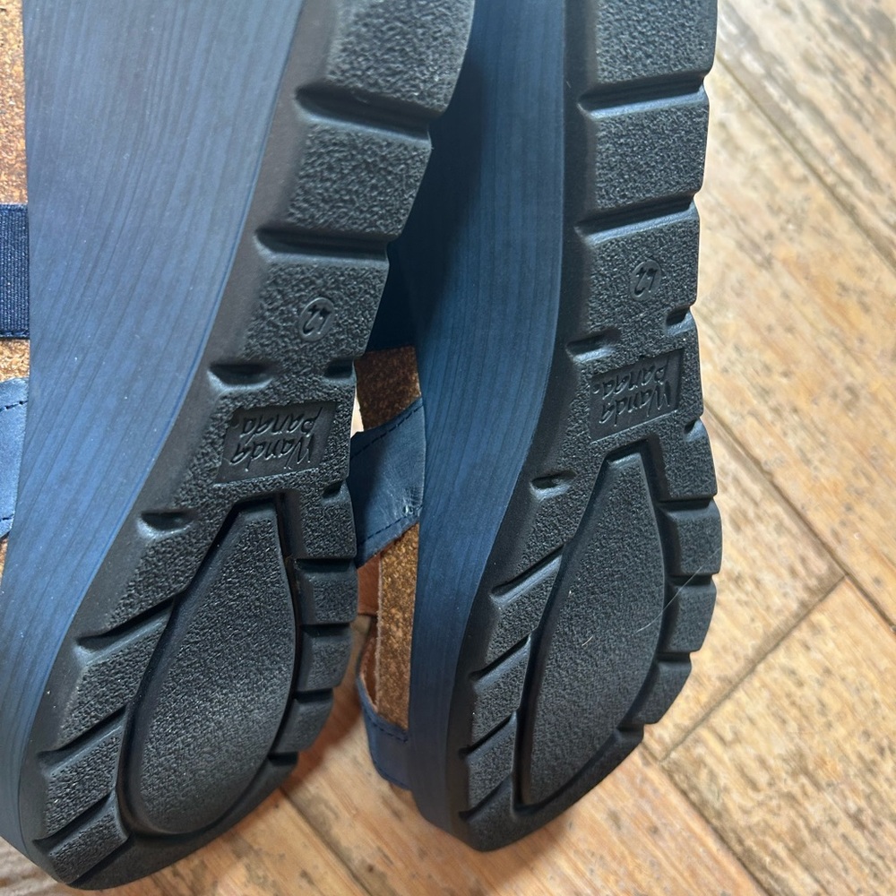 Wanda Panda Sandals Womens Strapy Leather Size 42 Blue Sandals - Picture 3 of 3